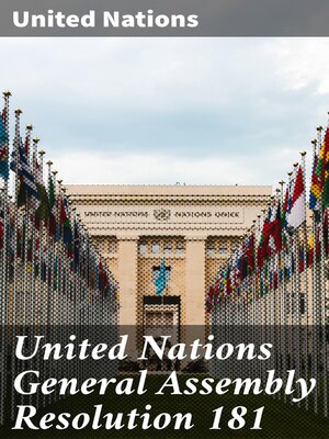 cover image of United Nations General Assembly Resolution 181